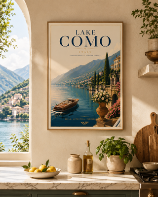Lake Como Italy Luxury Travel Poster Print | A4 & A3 Wall Art