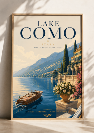 Lake Como Italy Luxury Travel Poster Print | A4 & A3 Wall Art