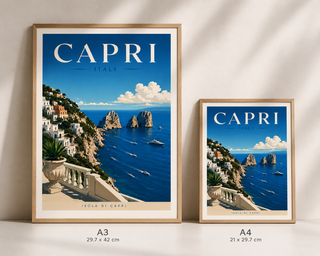 Capri Italy Travel Poster Print – Luxury Mediterranean Wall Art