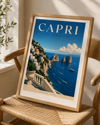 Capri Italy Travel Poster Print – Luxury Mediterranean Wall Art