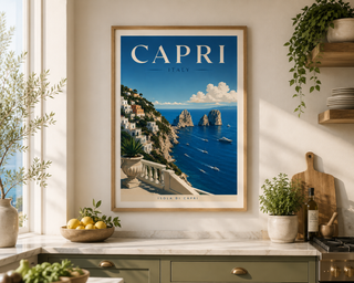Capri Italy Travel Poster Print – Luxury Mediterranean Wall Art