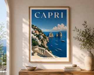Capri Italy Travel Poster Print – Luxury Mediterranean Wall Art