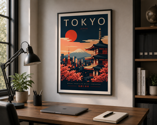 Tokyo Japan Poster Print – Luxury Japanese Travel Wall Art | A4 & A3