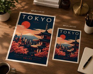 Tokyo Japan Poster Print – Luxury Japanese Travel Wall Art | A4 & A3