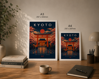 Kyoto Japan Poster Print – Luxury Japanese Temple Wall Art | A4 & A3
