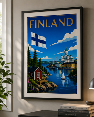 Scandinavian Travel Poster Set of 3 – Norway, Sweden & Finland Nordic