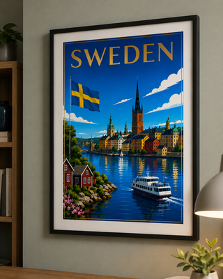 Scandinavian Travel Poster Set of 3 – Norway, Sweden & Finland Nordic
