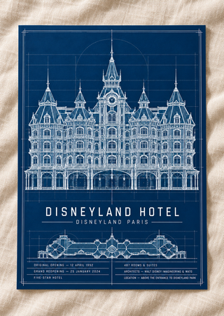 Disneyland Hotel Paris Blueprint Print