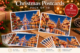 Christmas Postcards – Pack of 10 | 2 Magical Winter Designs