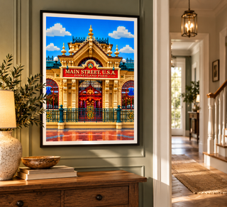 Disneyland Paris Main Street Lego Style Print