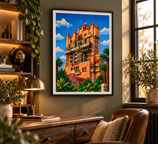 Hollywood Tower of Terror Hotel Lego Style Art