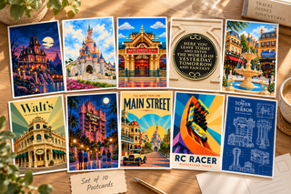 Set of 10 Disneyland Paris Inspired A6 Postcards – 300gsm Art Card
