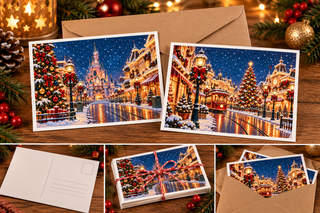 Christmas Postcards – Pack of 10 | 2 Magical Winter Designs