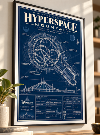 Disneyland Paris Hyperspace Mountain Blueprint Print