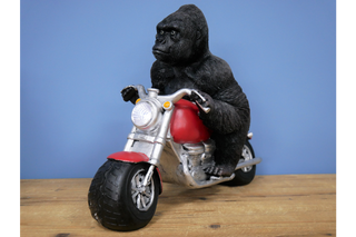 Gorilla On Motorbike With Light, Fun Desktop Solar Lamp