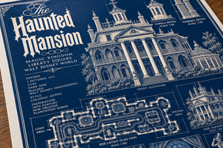 Haunted Mansion Blueprint Print ,Magic Kingdom Wall Art