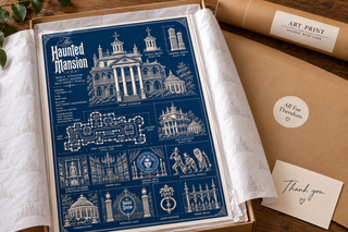 Haunted Mansion Blueprint Print ,Magic Kingdom Wall Art