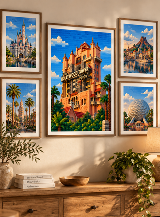 Hollywood Tower of Terror Hotel Lego Style Art