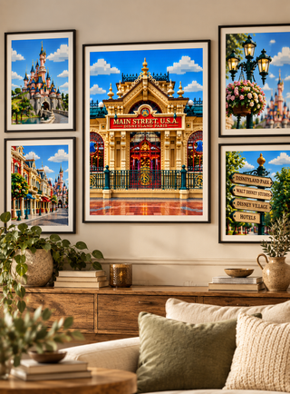 Disneyland Paris Main Street Lego Style Print