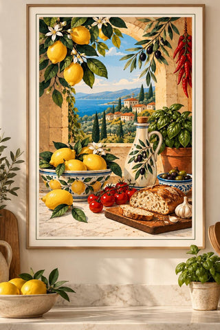 Lemon & Tomatoes Kitchen Wall Art Print