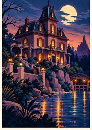 Phantom Manor Poster, Disneyland Paris Inspired Wall Art