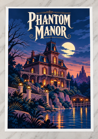 Phantom Manor Poster, Disneyland Paris Inspired Wall Art
