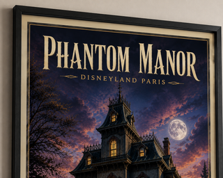 Phantom Manor Illustrated Art Print, Disneyland Paris