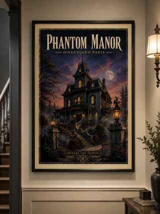 Phantom Manor Illustrated Art Print, Disneyland Paris