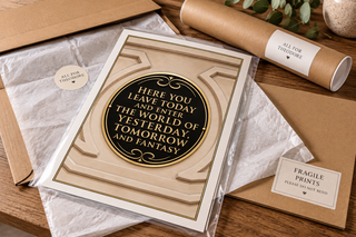 Disney Entrance Plaque, Here You Leave Today Quote Print