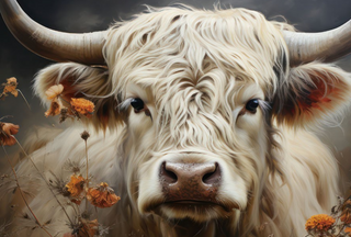 Highland Cow Tempered Glass Wall Art  - Wild Home Decor