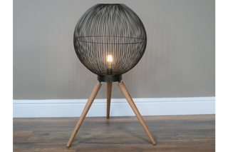 Black Cage Sphere Lamp, Battery Operated Home Decor