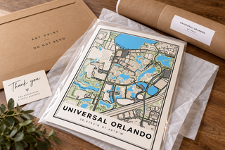 Universal Orlando Map Print, Florida Wall Art