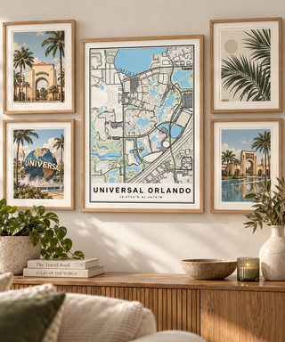 Universal Orlando Map Print, Florida Wall Art