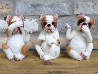 Who Done It Dogs - Funny Set of 3 Bulldogs Ornaments