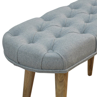 Deep Button Grey Tweed Bench, Bedroom or Living Room Furniture  image 4