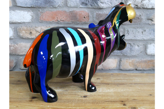 Multi Colour Hippo Figurine image 2