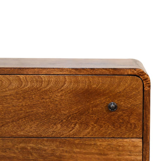Mini Curved Chestnut Chest, Bedroom Furniture image 3