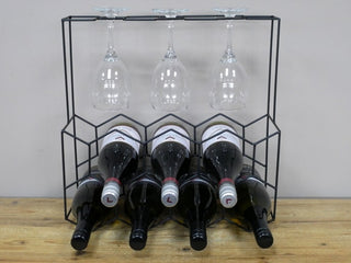 Wine Bottle & Glasses Holder, Freestanding Unit image 2