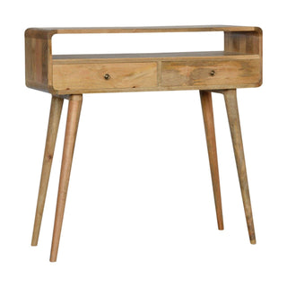 Curved Oak-ish Console Table, Home Furniture image 1