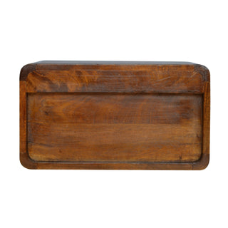 Chestnut Curve Floating Bedside Cabinet Drawer, Bedroom Furniture image 6