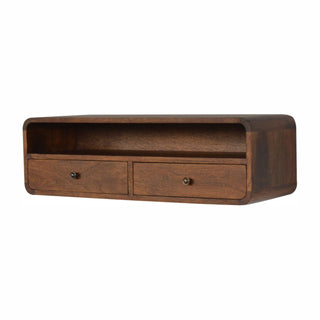 Floating Chestnut Open Console, Media Unit, Living Room Furniture image 1