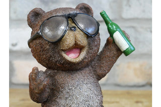 Noel Gallabear! Funny Beer Swilling Bear Ornament, Quirky Home Decor image 1