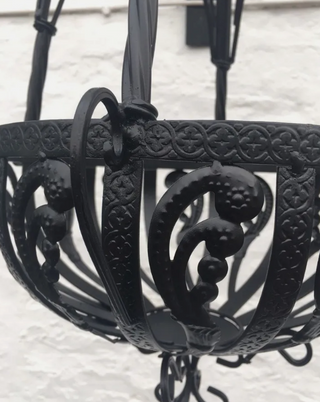 Stunning Large Ornate Metal Hanging Basket image 2