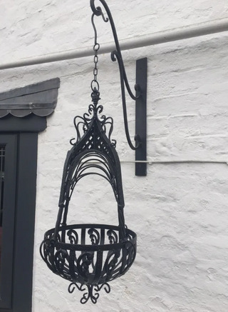 Stunning Large Ornate Metal Hanging Basket image 3
