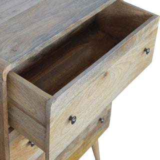 Curved Oak-ish Chest of Drawers, Bedroom Furniture image 4