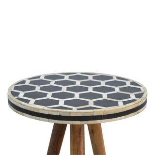 Bone Inlay Tripod Stool, Small Home Furniture image 1