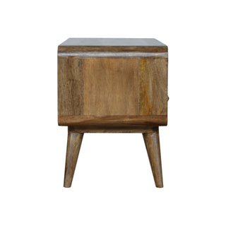 Curved Grey Washed Media Unit, Living Room Furniture image 7