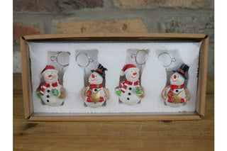 Set Of 4 Snowman Name Card Holders, Christmas Decor image 4