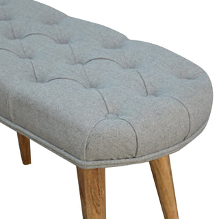 Deep Button Grey Tweed Bench, Bedroom or Living Room Furniture  image 3