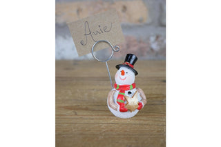 Set Of 4 Snowman Name Card Holders, Christmas Decor image 3